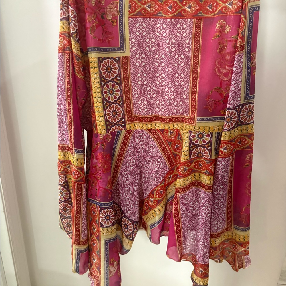 Unique Spectrum Vibrant Patchwork Blouse - image 7